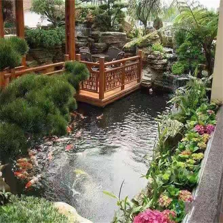 钢城别墅庭院景观设计鱼池